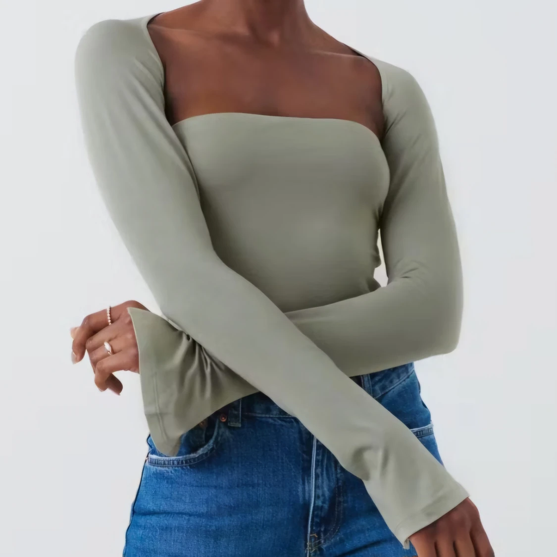 Soft touch square neck top