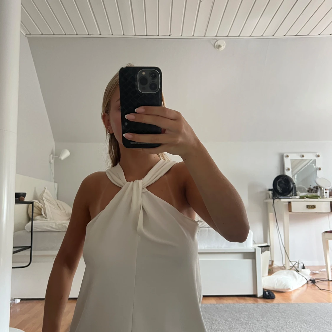 Vit axelbandslös topp - 91