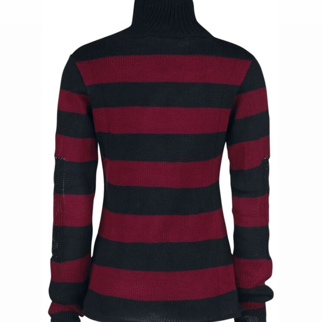 Randig stickad polotröja - 1