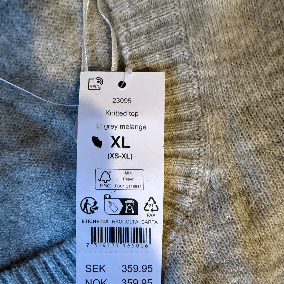 Helt ny ljusgrå stickad tröja - 2