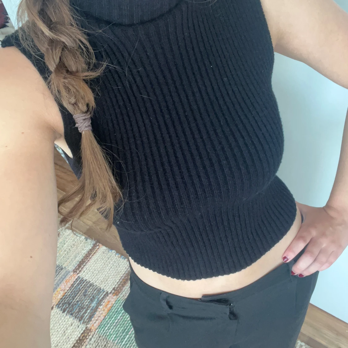 Svart ribbad ärmlös topp från Zara - 90