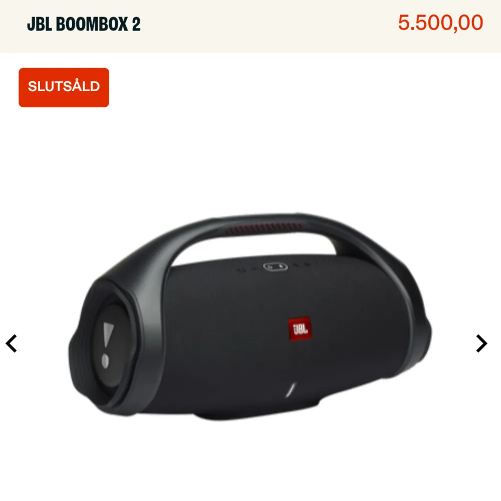 Hej säljer nu Min JBL BOOMBOX 2 då jag inte använder den längre, den funkar utmärkt inga defekter eller konstigheter, ny pris 6000kr. Accessoarer.