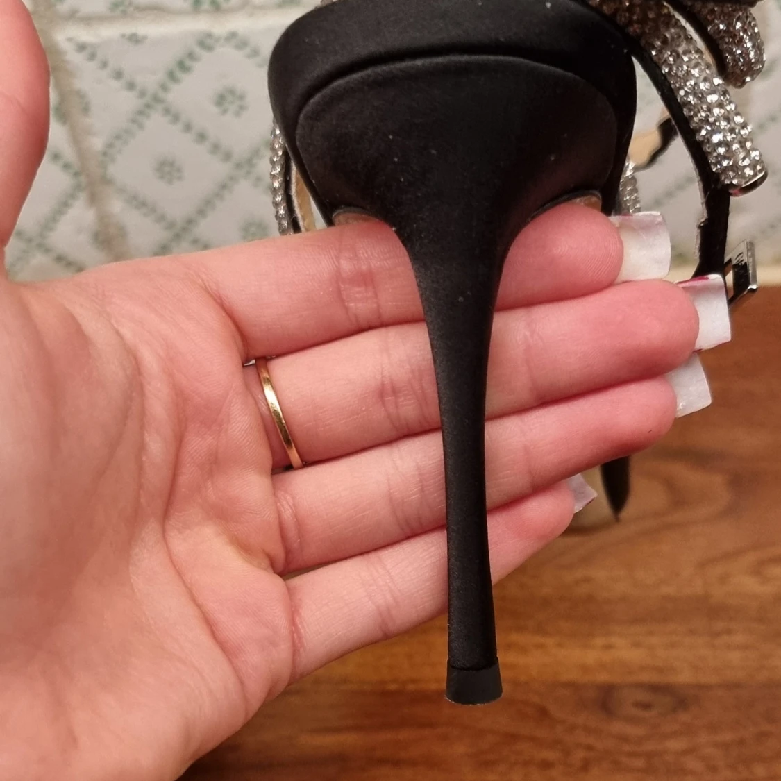 Mach & Mach glitter ribbon heels - 91