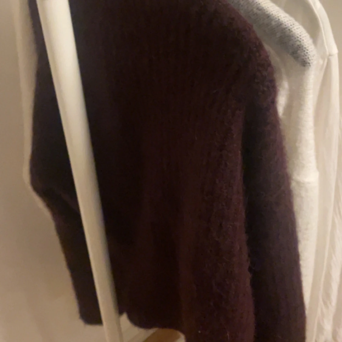 Mörklila kofta med knytband - 1