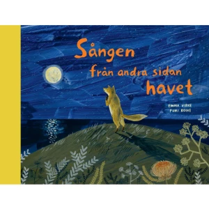 Sången från andra sidan havet (inbunden) - Det är en sån där magisk kväll då himlen färgas rosa. En sån där kväll då man inte vill gå och lägga sej. Farmor Räv går långsamt uppför berget. Bakom henne springer en liten en på kvicka fötter. Snart är han ikapp. Farmor vänta! Jag vill följa med!Farmor Räv sjunger en sång. På ett språk barnbarnet Ritso inte kan förstå, men att sången är sorglig, det hör han ändå. Sen berättar Farmor sin äventyrliga historia. Hur hon lämnade sitt land, färdades över havet och till slut hittade nya vänner och en ny framtid.Sången från andra sidan havet är en bedövande vacker äventyrshistoria som också handlar om hur man kan bygga ett hem på en främmande plats. Boken är ­resultatet av ett unikt bilderboksprojekt där Emma Virke har skrivit texten och den japanska illustratören Fumi Koike har skapat illustrationerna."Detta är en berättelse som passar väl in i vår nutid. ... ett spännande och konstnärligt samarbete"Annika Lundeberg, BTJ"Texten är drömsk och inleds med en farmor som sjunger en vemodig sång om flykt och längtan ... Så får vi och barnbarnet Ritso höra farmors historia om sitt liv i en musikalisk familj där alla spelar olika instrument. Musiken kan vråla och viska och berätta om alla sorters känslor. Det är en poetisk text med måleriska bilder av Koike. Hennes målningar känns märkvärdigt nordiska och samtidigt exotiska som vittnar om en annan bildkultur."Eva Wahlström, Smålandsposten    Format Inbunden   Omfång 32 sidor   Språk Svenska   Förlag Lilla Piratförlaget   Utgivningsdatum 2018-09-11   Medverkande Fumi Koike   ISBN 9789178130276  