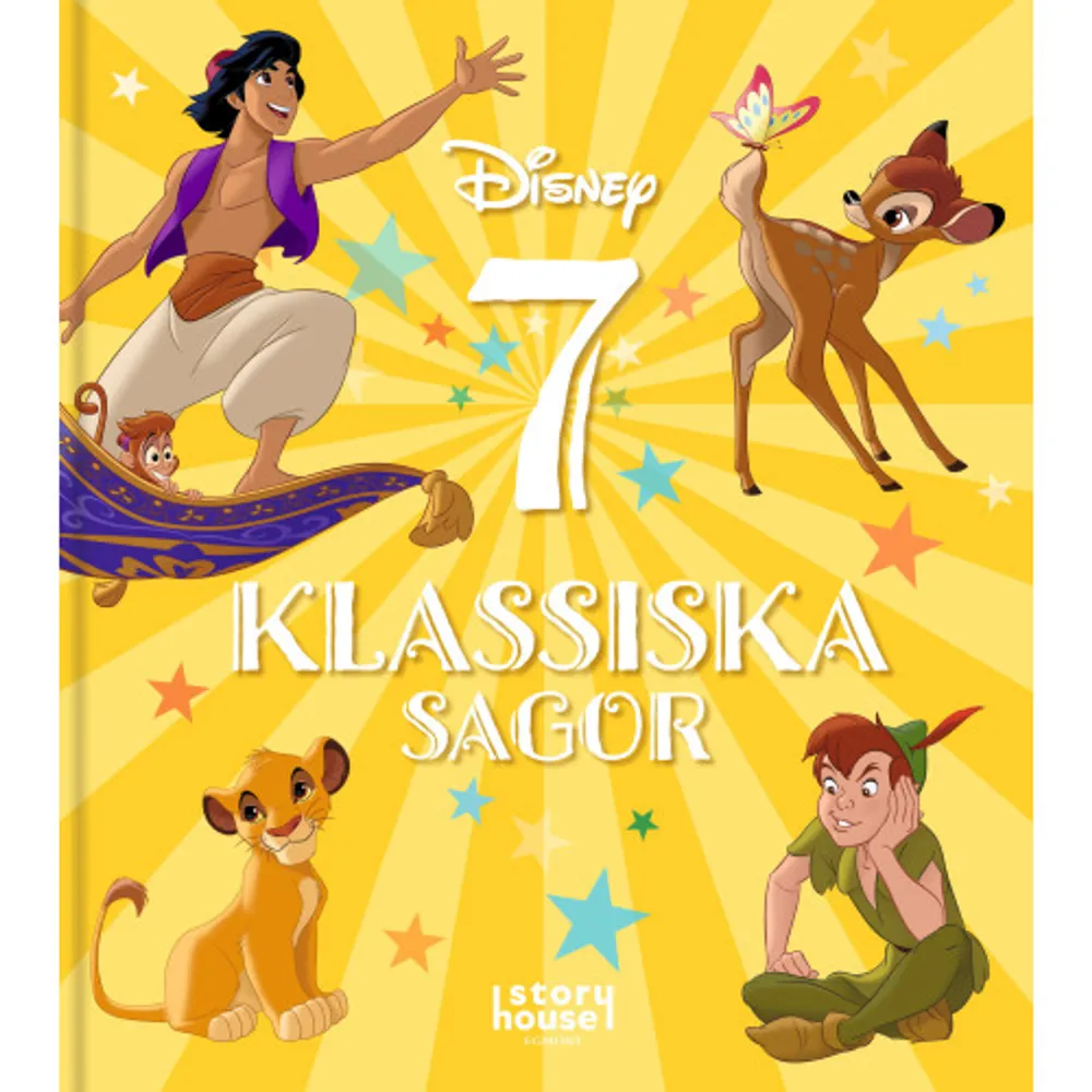Älskar ditt barn klassiska Disneysagor? Då har ni mysiga lässtunder tillsammans framför er. De sju korta sagorna innehåller allt från ömhet och fantasi till spänning och söta illustrationer. Det är perfekt läsning när det är läggdags. Bambi, Peter Pan, 101 Dalmatinerna, Aristocats, Skönheten och Odjuret, Aladdin, Lejonkungen. Format Kartonnage Omfång 128 sidor Språk Svenska Förlag Egmont Story House Utgivningsdatum 2023-08-30 ISBN 9789157033673 . Böcker.