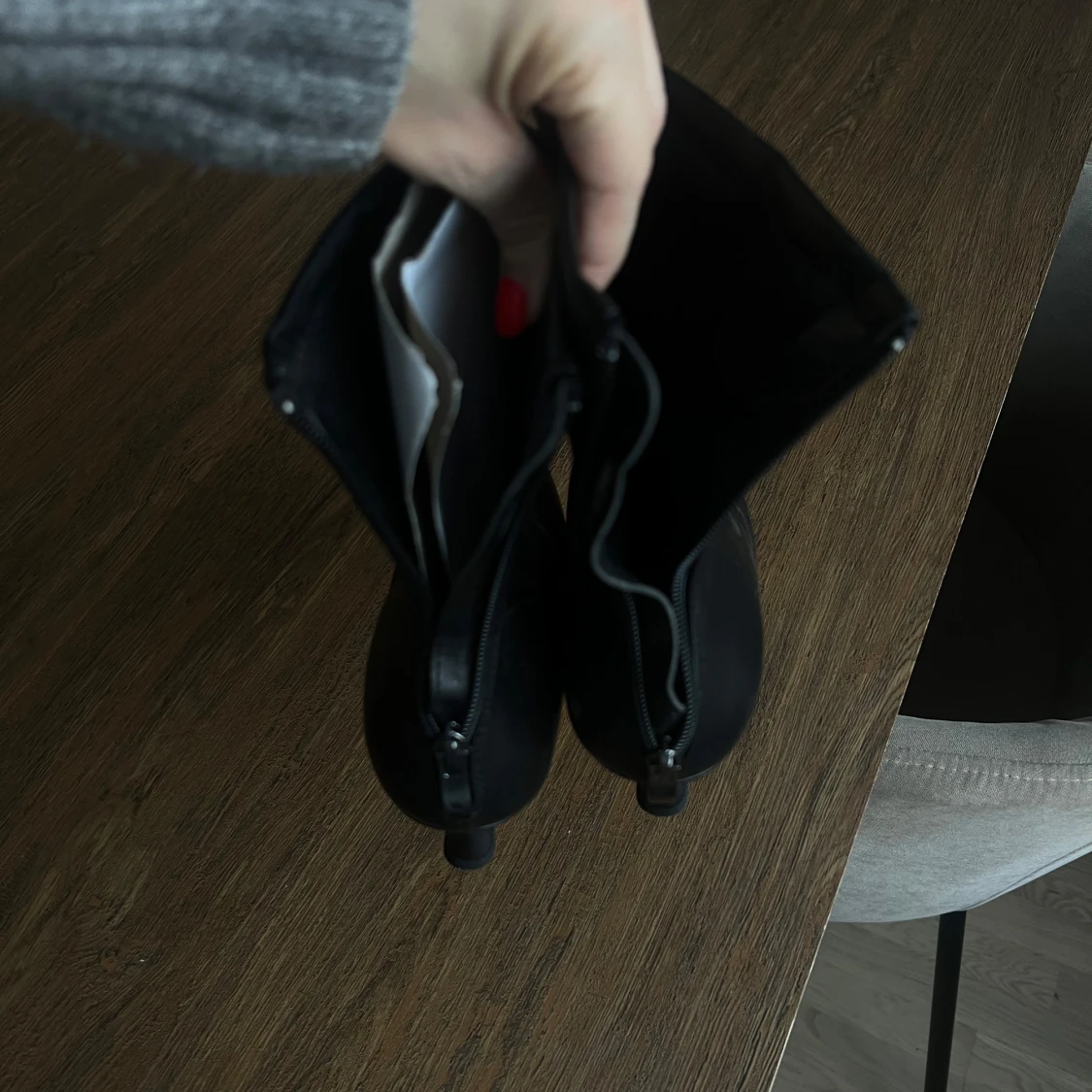 Svarta boots med dragkedja - 1