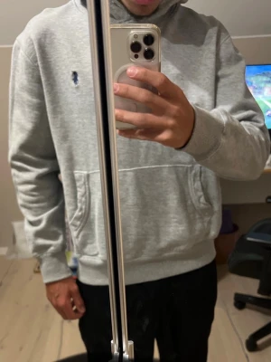 Grå Ralph lauren hoodie  - Ralph lauren hoodie, i väldigt bra skick, jag är 173 cm lång och hoodien passar mig bra, hör gärna av er, fraktar inom 24 timmar 