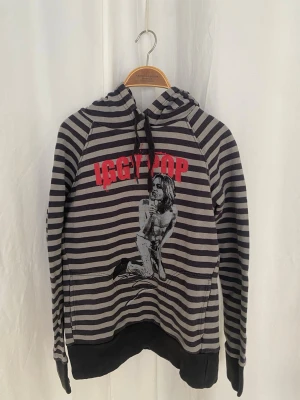 Iggy pop grå-randig hoodie 100% bomull - Barnhoodie. Använd men har inga hål eller fläckar. 100% bomull. 