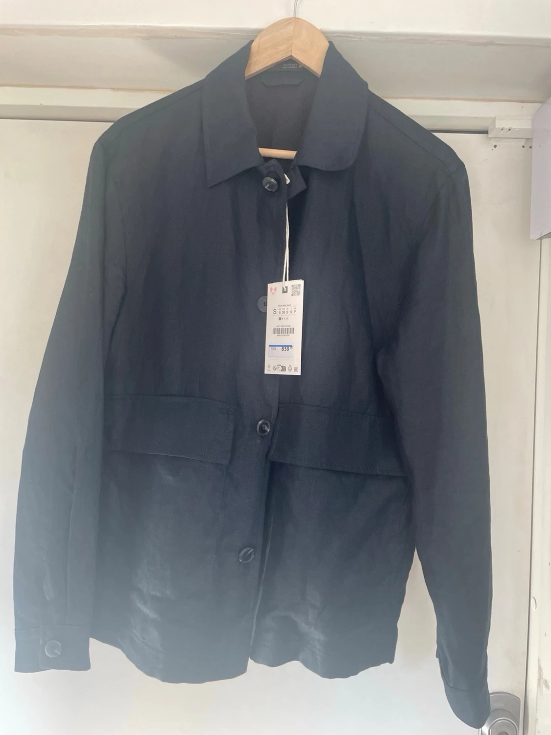 Marinblå overshirt med knappar SMALL storlek - 1