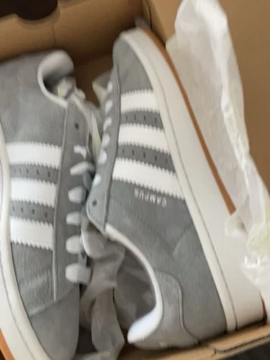 Adidas Campus grå sneakers - Gråa adidas campus skor i storlek 38, knappt använda så mycket bra skick 