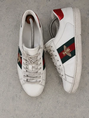 Gucci ace sneakers - Snygga Gucci ace sneakers med 7/10 skick, dome används men har mycket kvar att ge. Äkta tillskilnad till många på plick!!! Pris kan diskuteras vi snabb af.