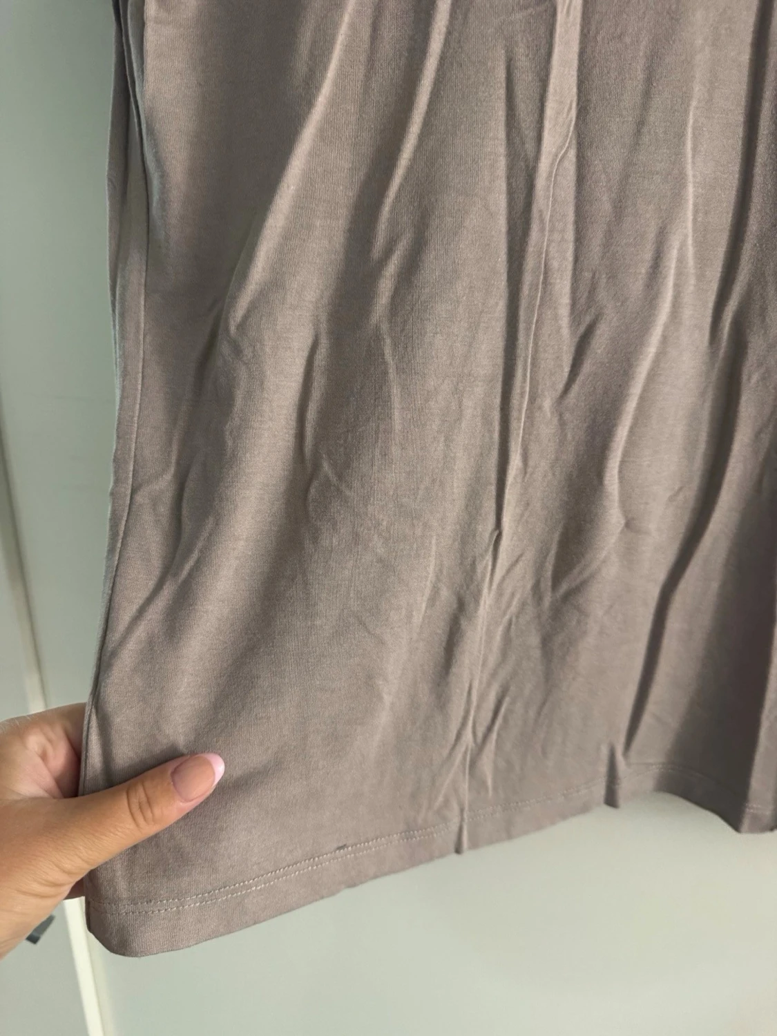 Beige basic topp i bomull - 1