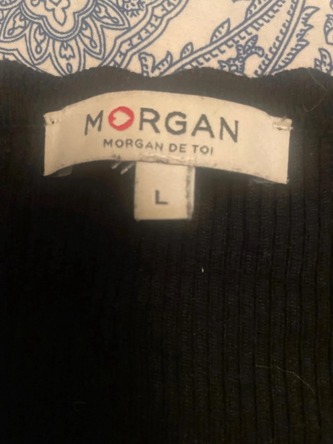 Svart ribbstickad tröja Morgan - 1