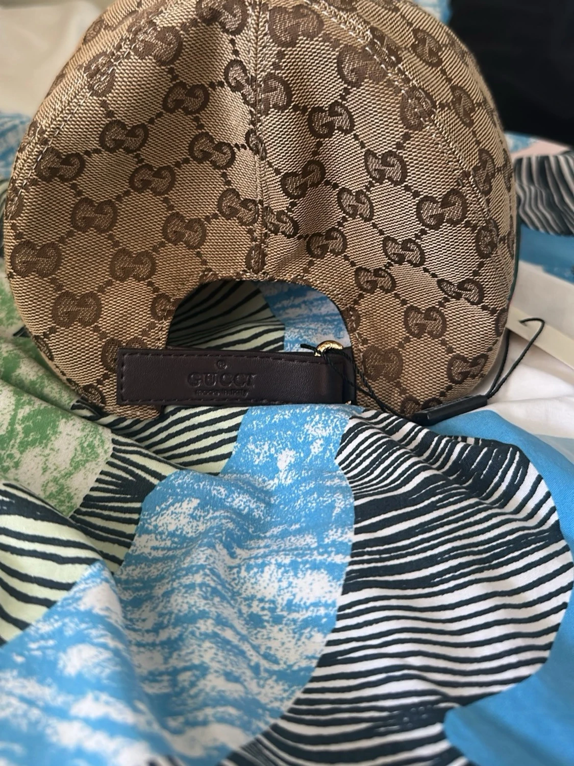 Beige keps med GG-mönster  - 2