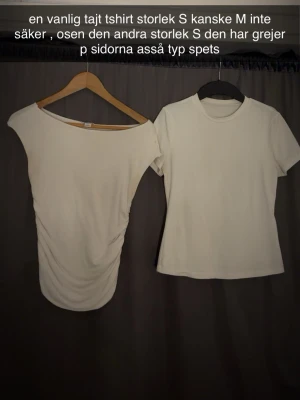 tre st vita tröjor  - säljer två st vita T-shirts och en långärmad med knappar dem är knappt använda funkar som xs/s den långärmade är S/M 100kr styck 