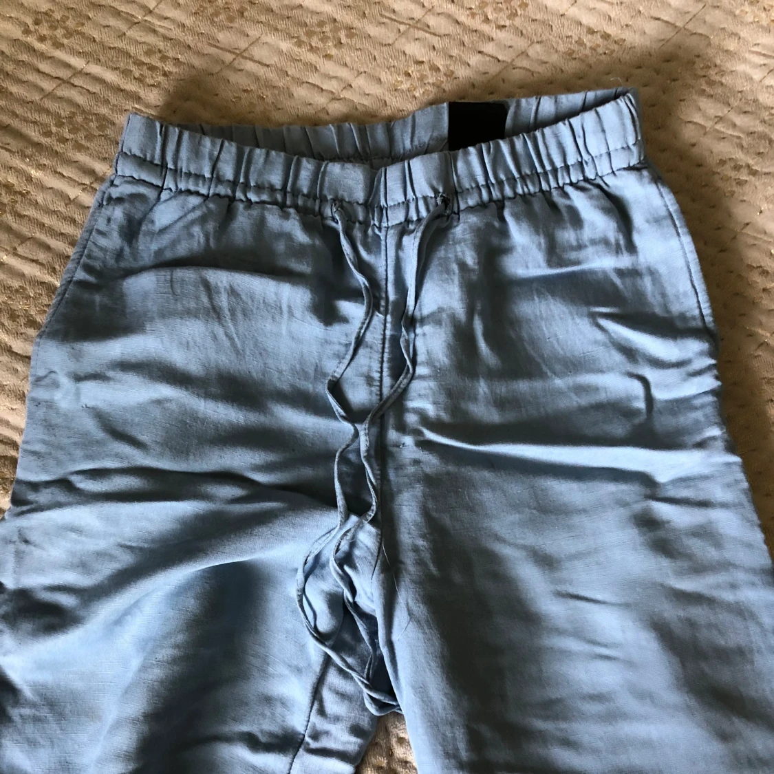 Blåa linnebyxor  - 90