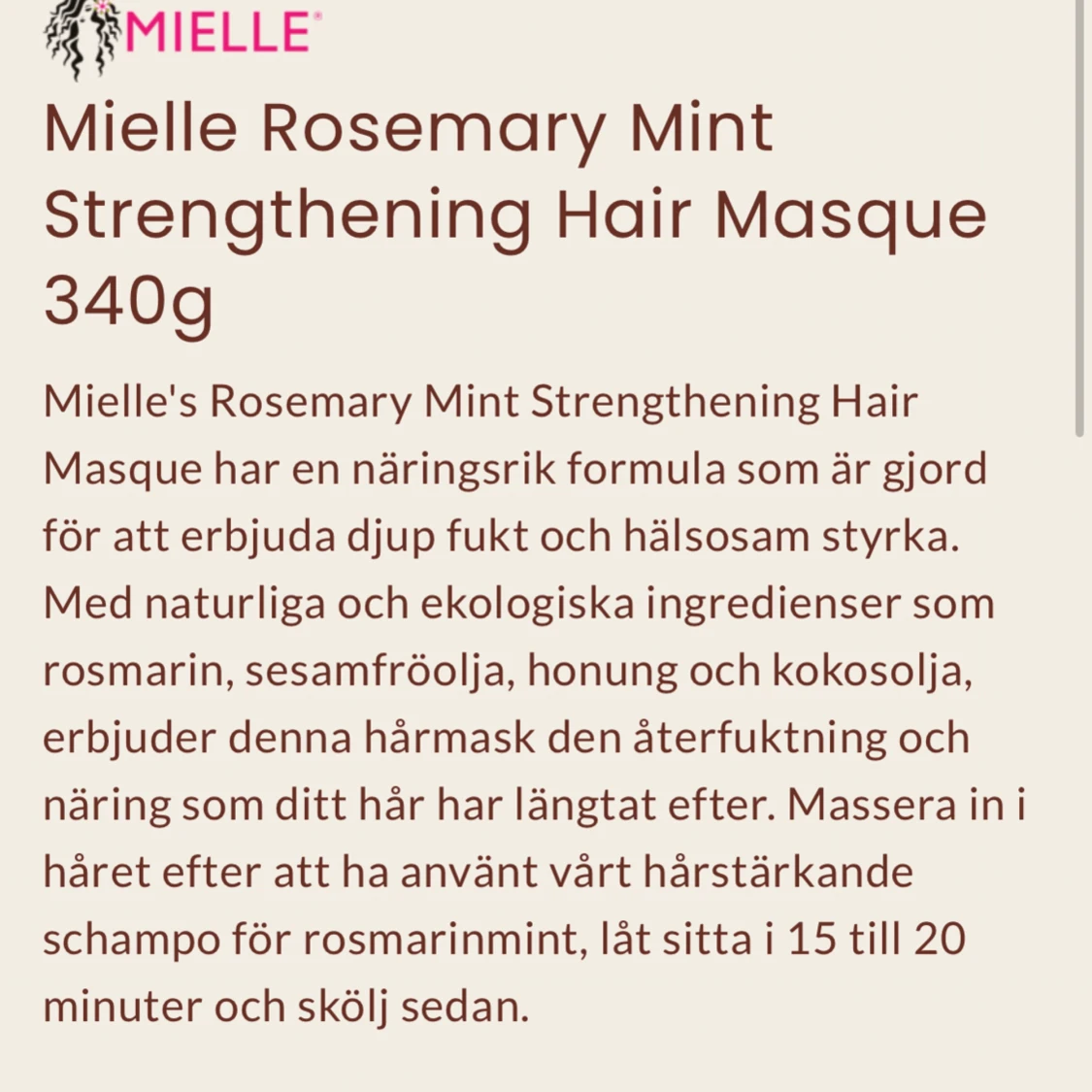 Rosmarin hårinpackning  - 91