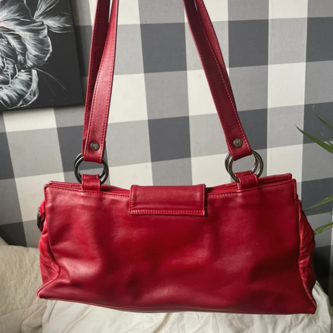 Röd vintage handväska - 90