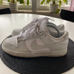 Nike Dunk Low Phonton Dust - Låga dunks i färgen ”phonton dust”. De är ljusgråa och vita. Skorna är i jättebra skick! Nypris: 2400-3500kr. 💕