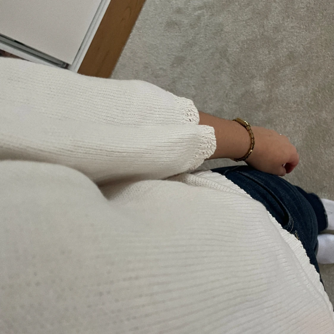 Stickad topp trekvarts  - 91