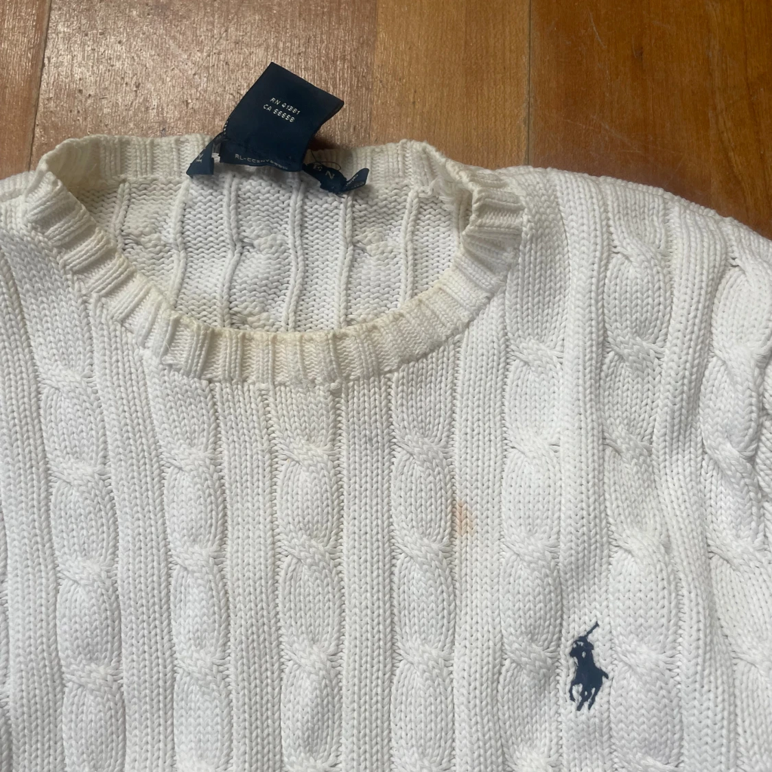 Vit Ralph lauren tröja  - 90