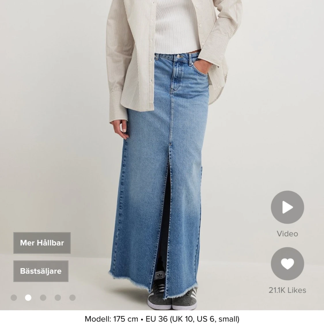 Maxi jeanskjol