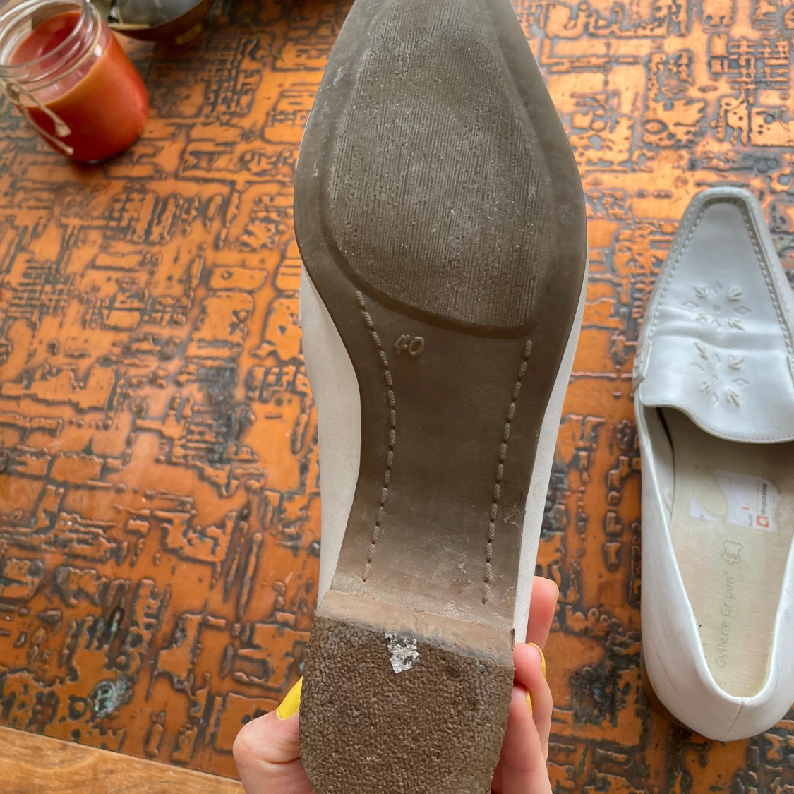 Vita läder loafers - 91