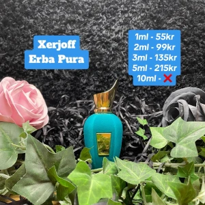 Xerjoff Erba Pura - Sänkta Priser! Finns i 1,2,3,5ml Kontakta gärna oss innan ny köper Speciellt om du ska köpa fler än 1 dekant/sample, priser finns i bilden (1 gratis 1ml sample ingår alltid vid köp av 149kr eller mer✅)