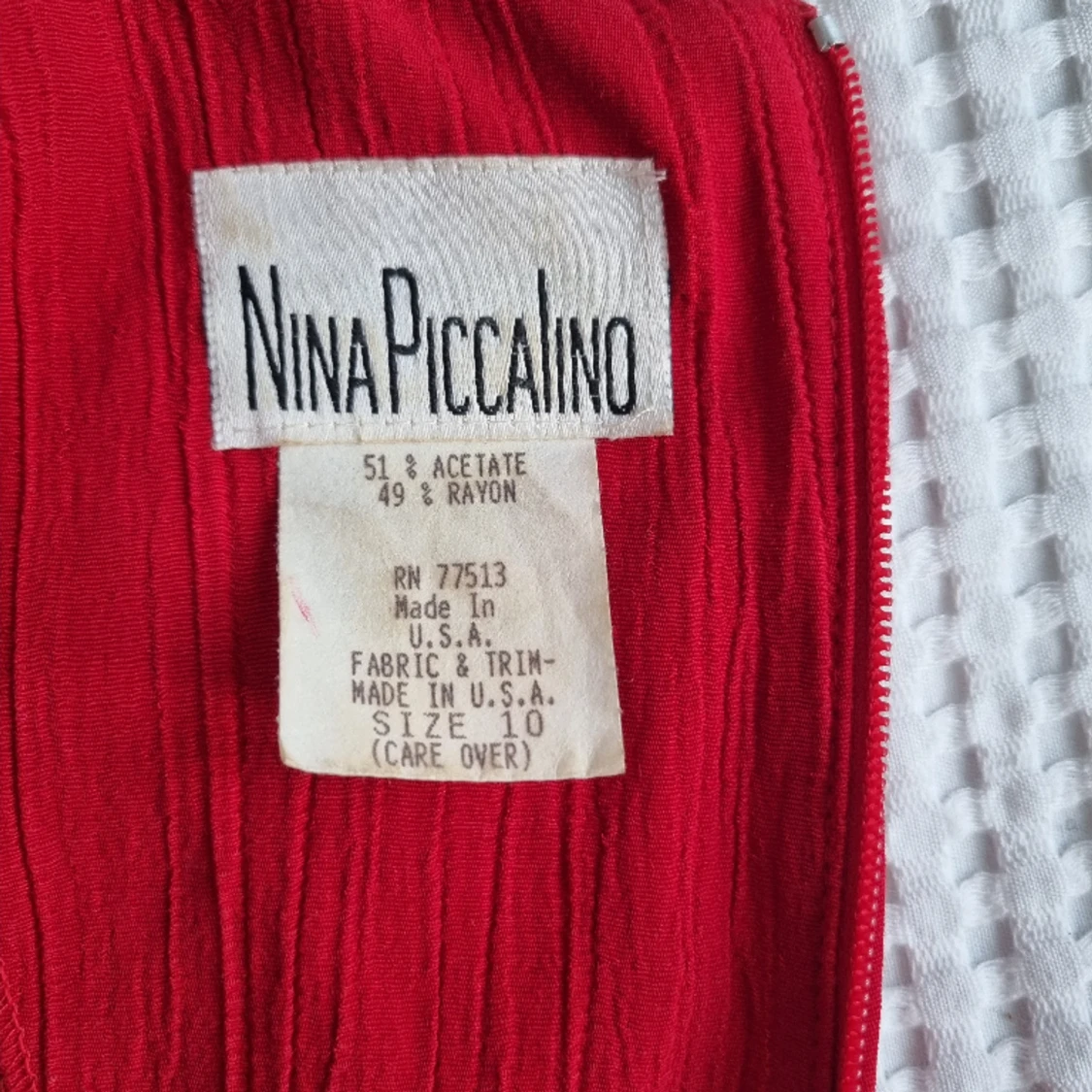 Vintage Red button up long sleeve dress - 90