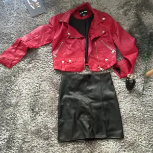 2 items XS size one leather jacket and one leather skirt 