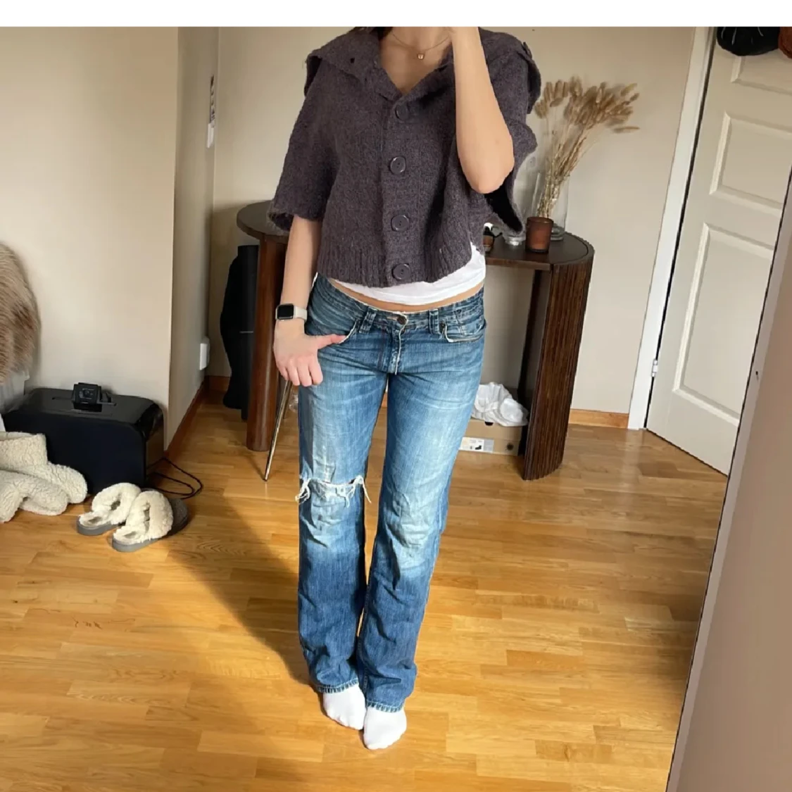 Stickad kofta/poncho - 90