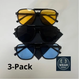 3-Pack Solglasögon - Trendiga solglasögon perfekt till sommaren. Helt nya och oöppnade.