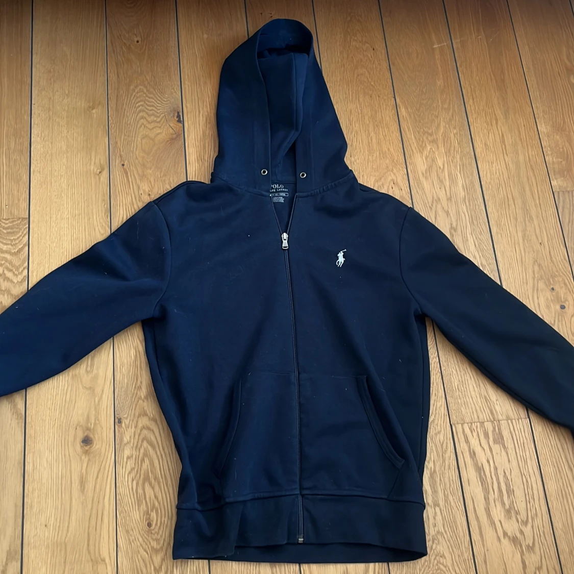 Blå Ralph Lauren zip hoodie
