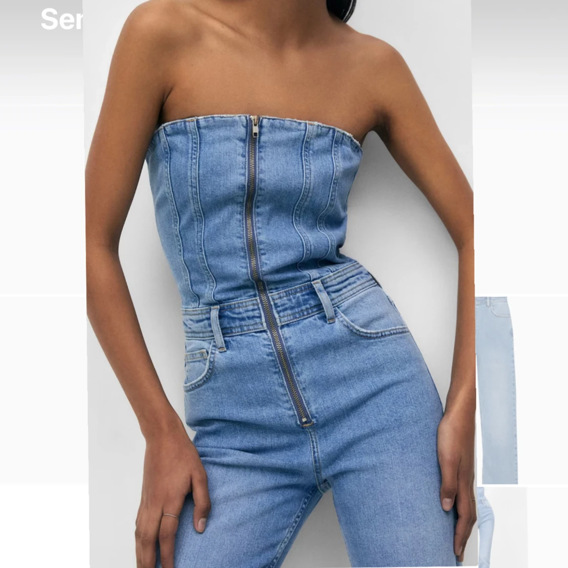 jättefin jeansdräkt med tubtopp - 92