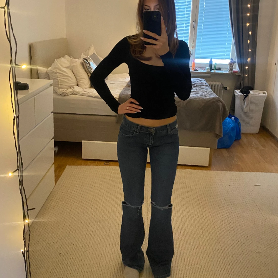 Långa lågmidjade jeans - 90