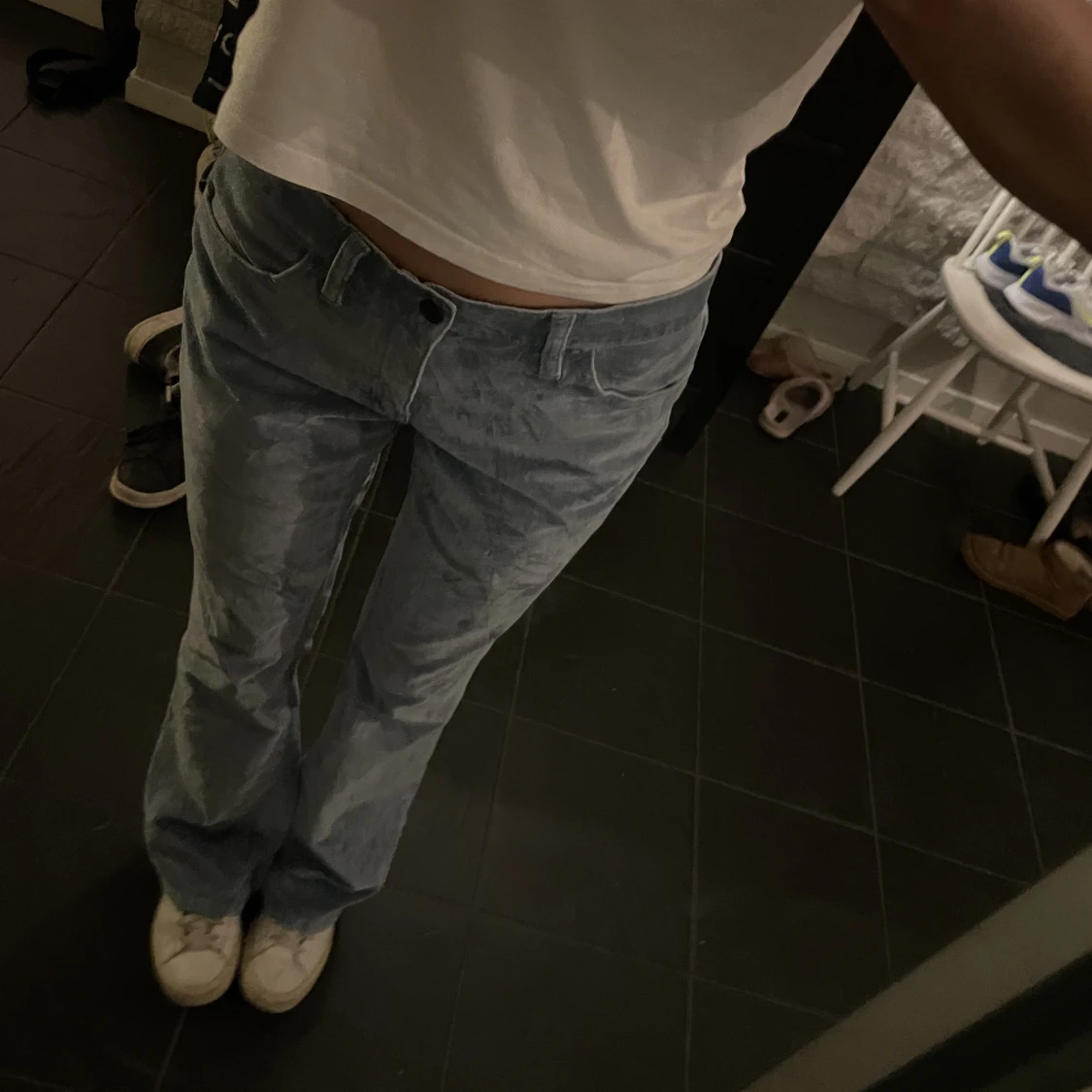Lågmidjade blåa jeans