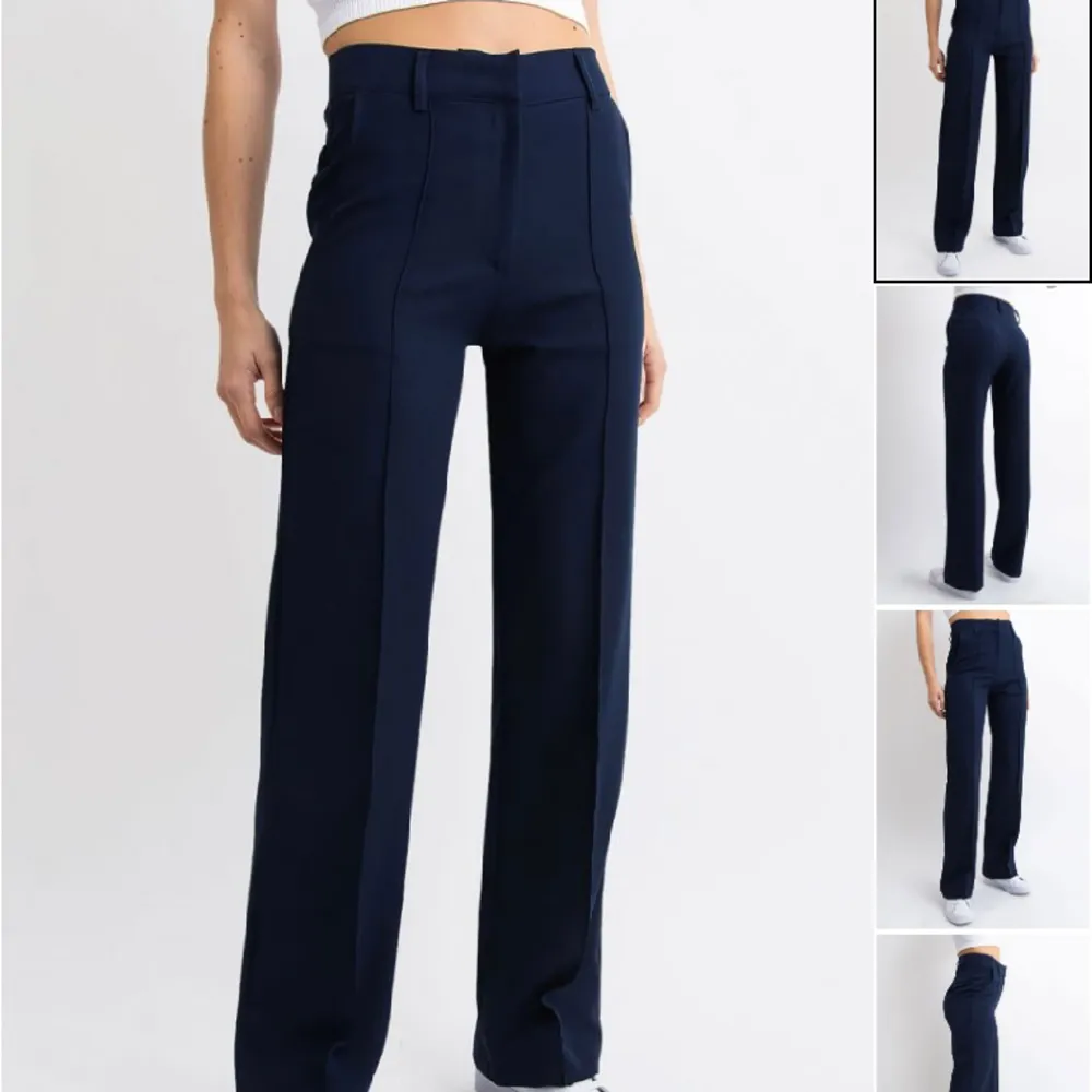 Sälja mina fina marinblåa kostymbyxor ifrån madlady, knappt använda. Skriv för egna bilder🌟 . Jeans & Byxor.
