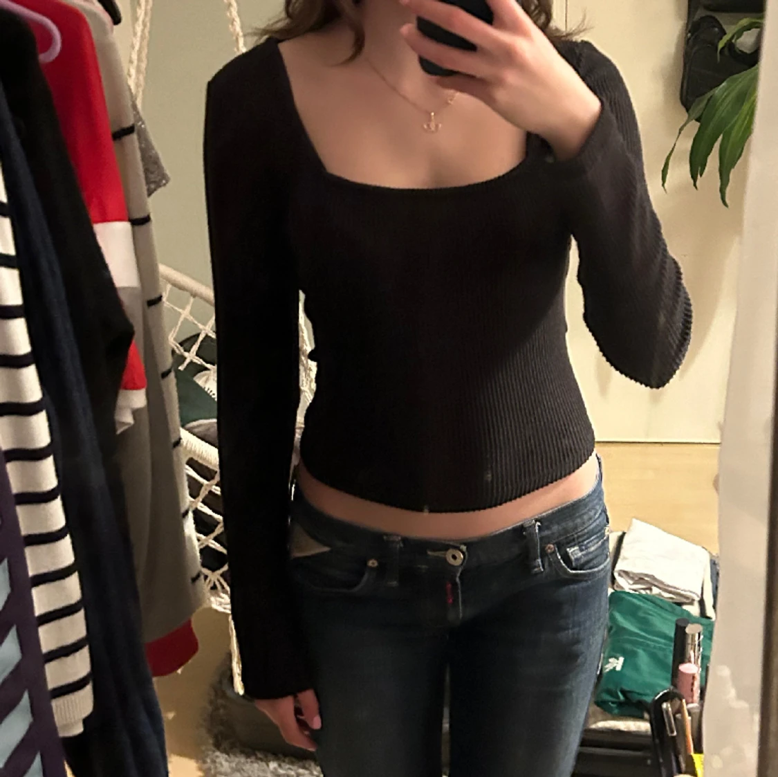 Svart långärmad tröja - 90