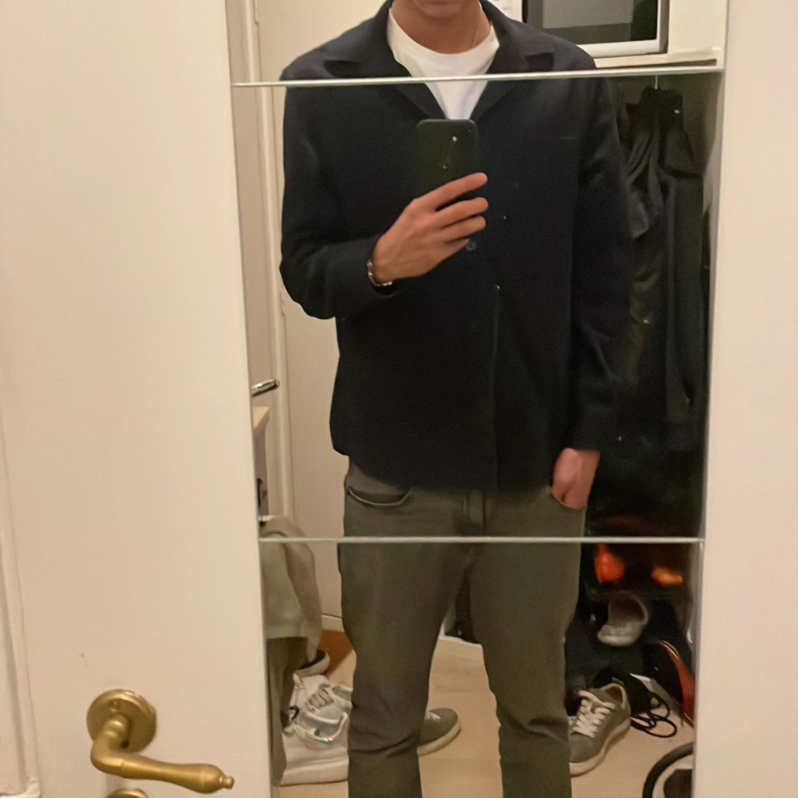 Mörkblå overshirt - 90