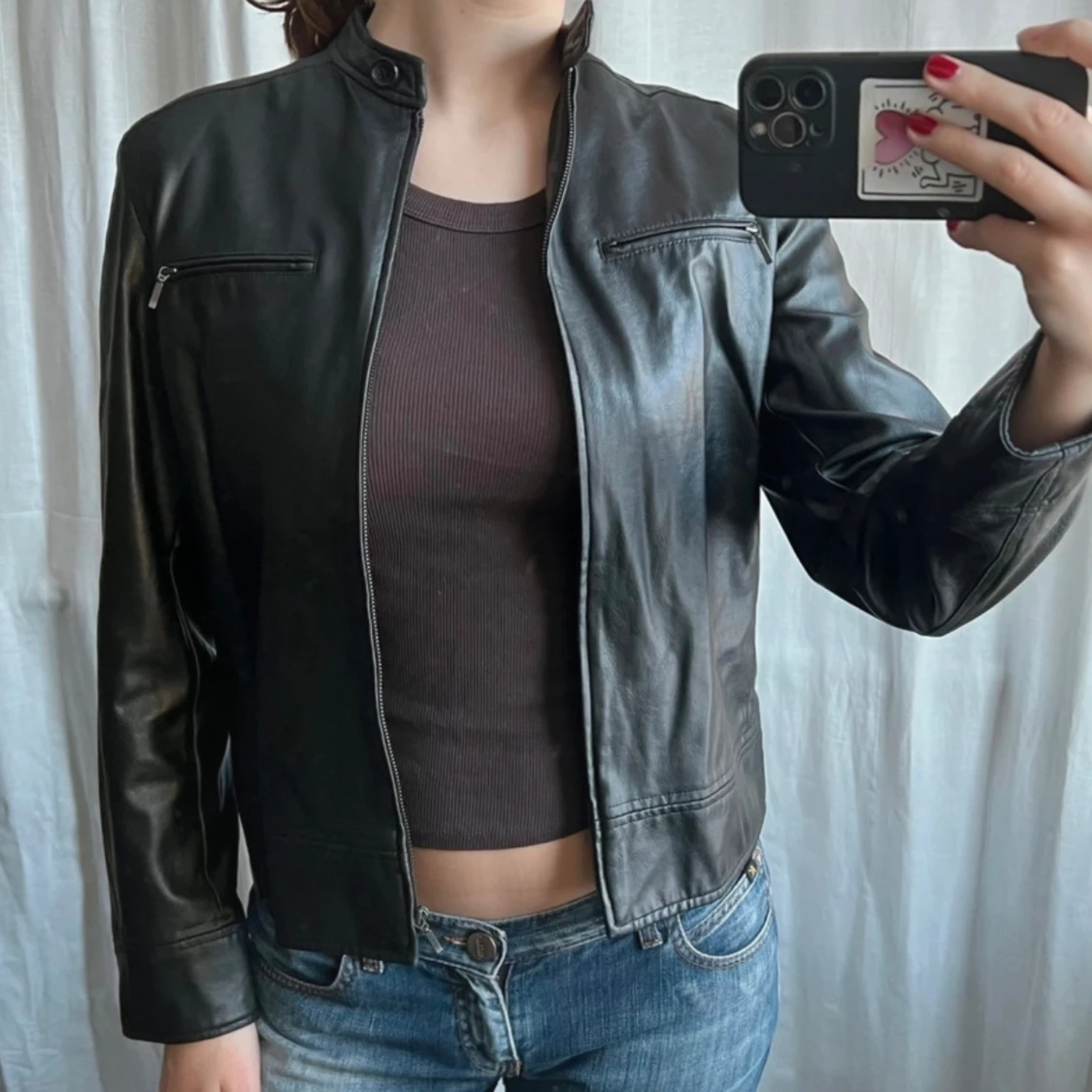 Läder jacka - 90