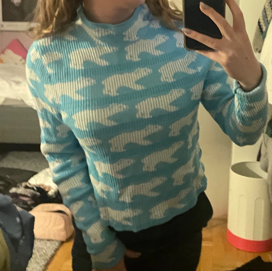 Ljusblå långärmad - 90