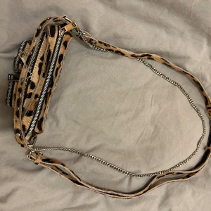 Väska NuNoo - Väska från NuNoo modell: Helena hair-on Leo Leopardmönstrad Försluts med dragkedja upptill Fyra fack på utsidan framtill som försluts med dragkedja Justerbar rem medföljer nypris: 1400kr 