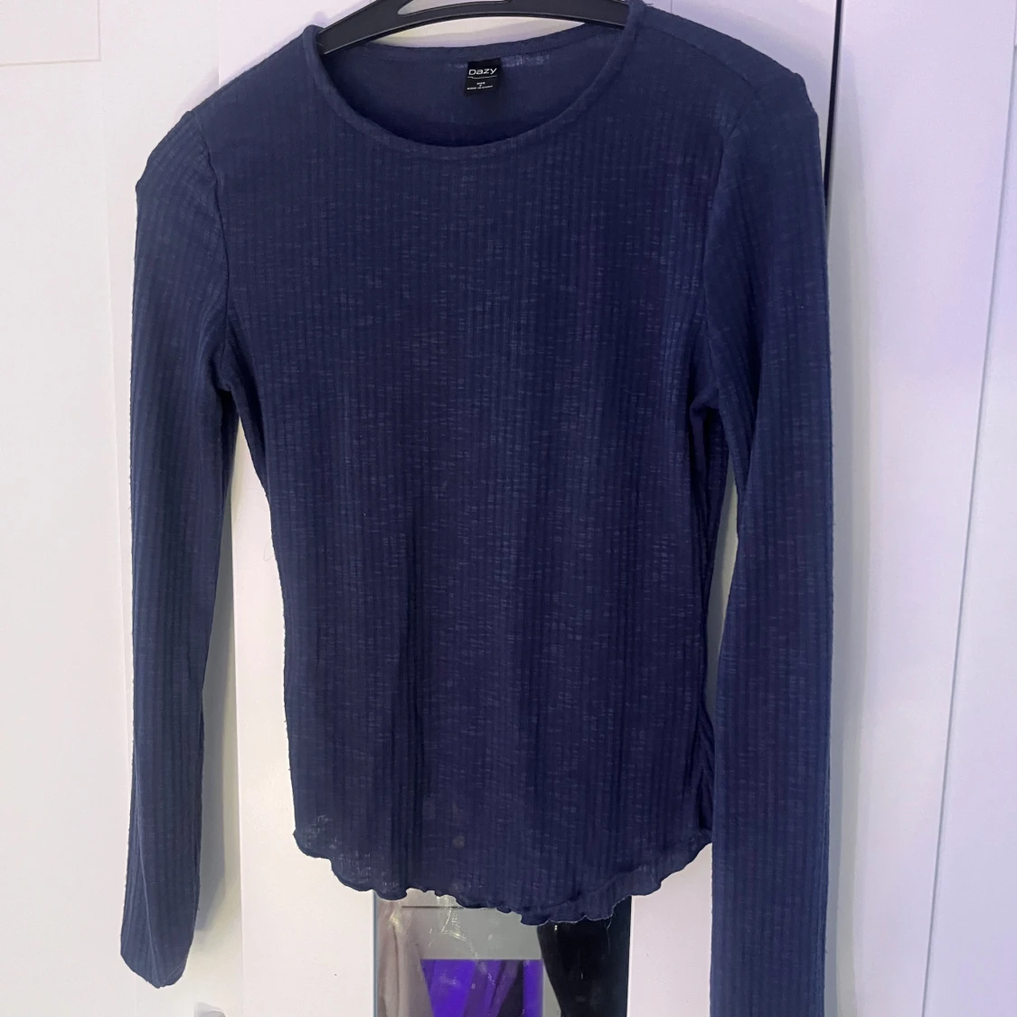 Marinblå långärmad tröja  - 90