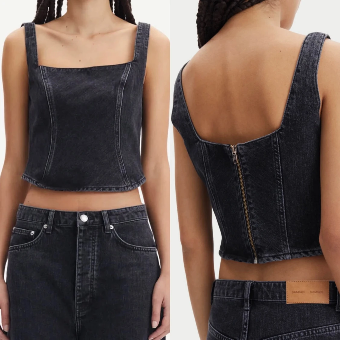 Samsoe Samsoe, Casja Denim Top - Black Blizzard - 91