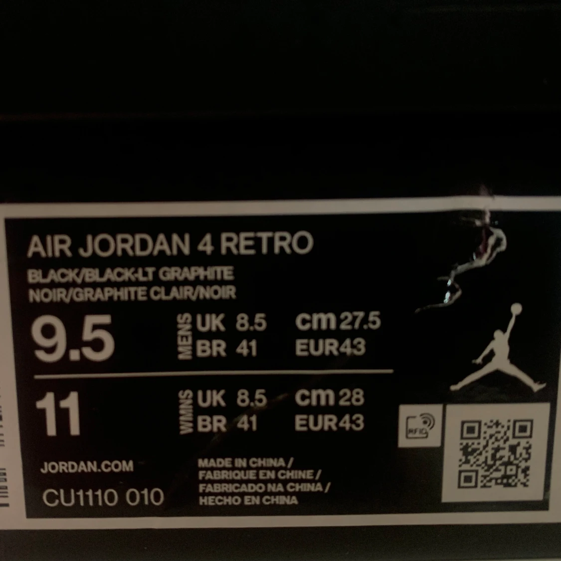 Jordan 4 blackcats (äkta)  - 91