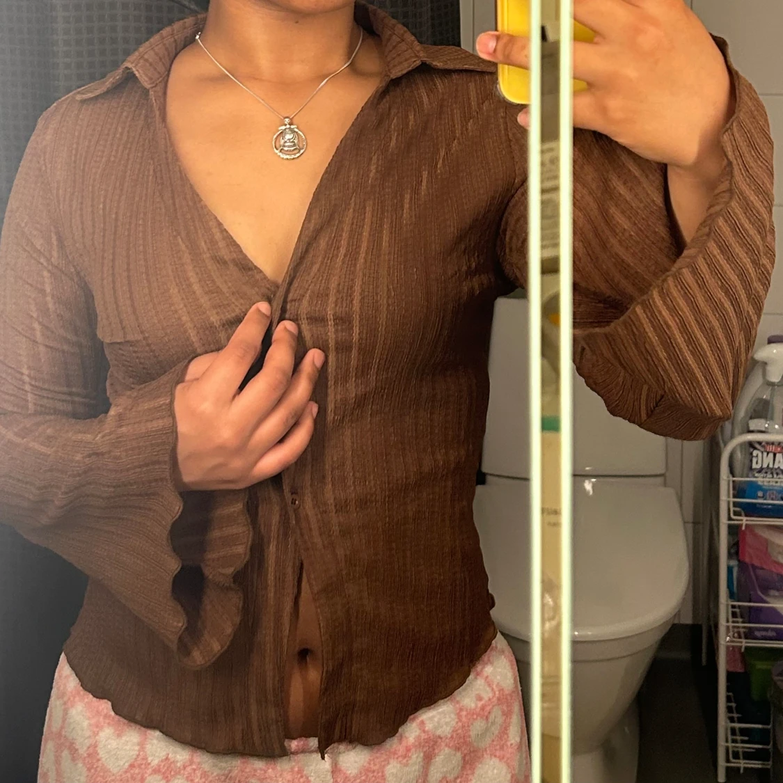 Brunt Croppat Svallande Ärm - 91