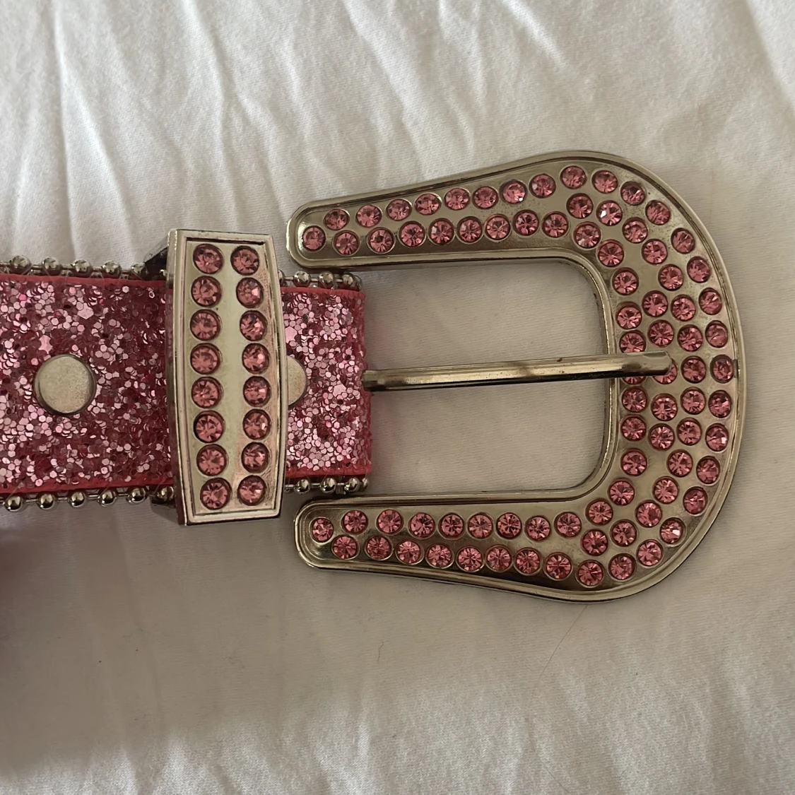 Rosa Rhinestone Bälte - 90