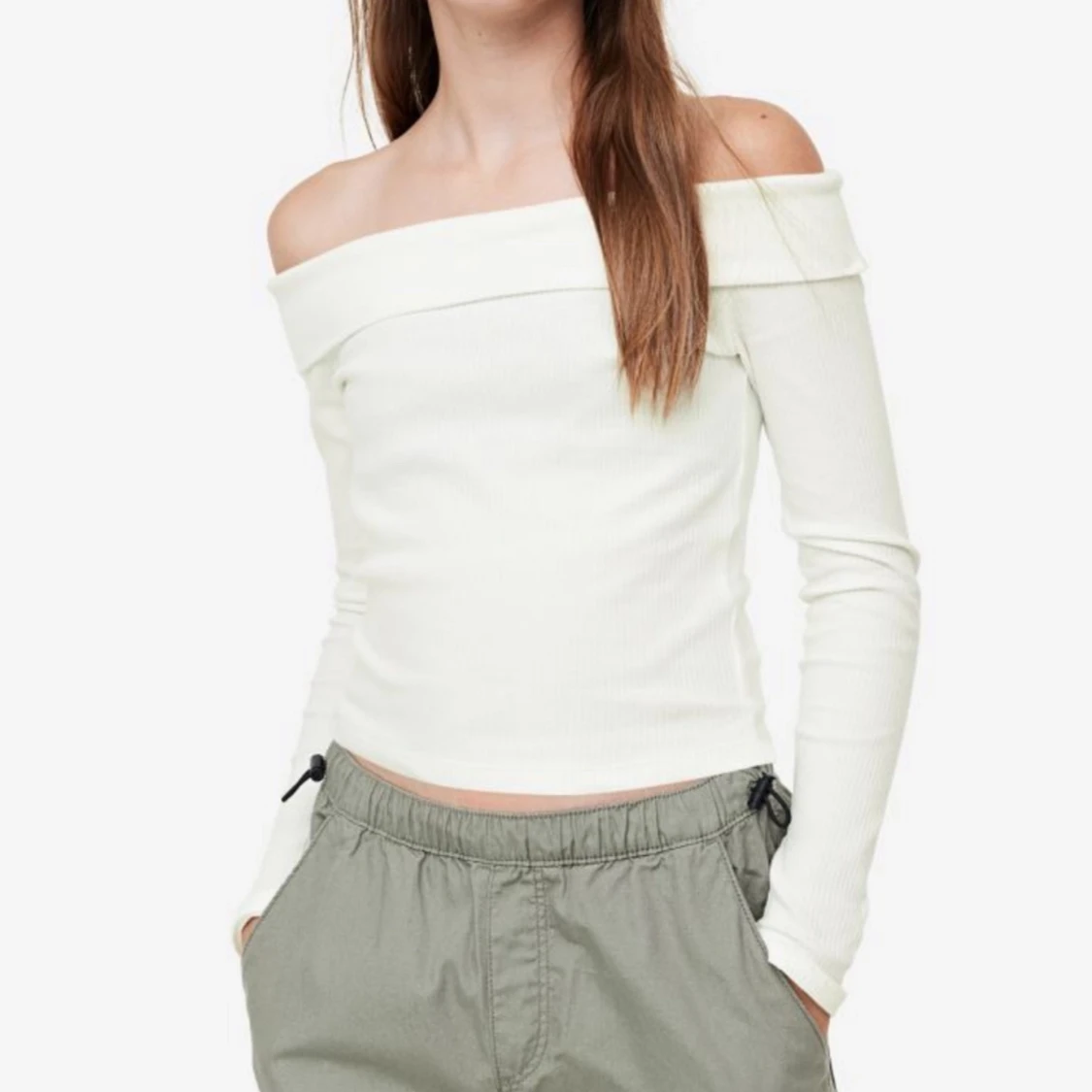 Ribbad off shoulder topp  - 90