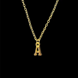 Guld bokstavs halsband - Valfri bokstav,alla bokstäver är tillgängliga Handgjort nickelsäert